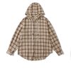 Japanese-Style Retro Plaid Hooded Long Sleeve Shirt for Men and Women - Casual College Trendy Jacket for Spring and Autumn