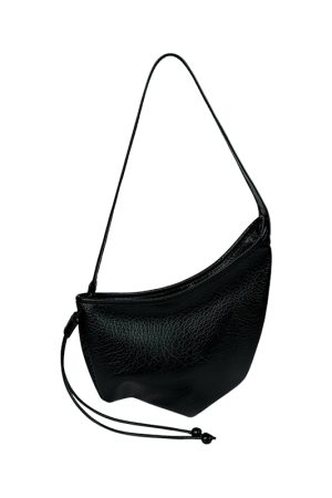 Japanese-Style Retro Soft Leather Horn Bag for Women, Niche Lazy Dumpling Shoulder Crossbody Bag with Large Capacity