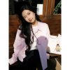 Japanese-Style Retro Striped Long Sleeve Shirt Jacket for Women - Casual College Style Pink Top for Spring