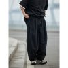 Japanese-Style Retro Wide-Leg Casual Pants for Men - Summer Straight-Leg Drawstring Elastic Waist Trousers