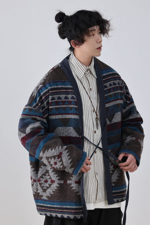 Japanese-Style Reversible Coat, Men's Tang Suit Jacket, New Chinese Ethnic Cardigan Robe, Niche Fashion Outerwear