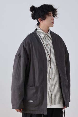 Japanese-Style Reversible Coat, Men's Tang Suit Jacket, New Chinese Ethnic Cardigan Robe, Niche Fashion Outerwear