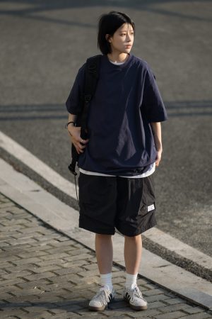 Japanese-Style Summer Solid Color Short Sleeve T-Shirt for Men - Casual Trendy 2025 Model, Versatile Fashion Essential