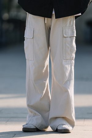 Japanese-Style Vintage Loose Casual Pants for Men - Wide-Leg Straight Work Trousers - Trendy Y2K Fashion
