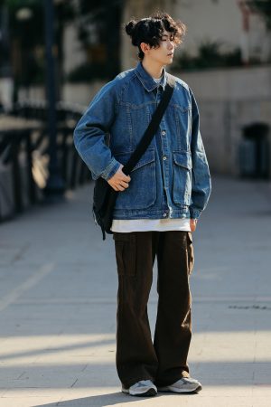 Japanese-Style Vintage Loose Casual Pants for Men - Wide-Leg Straight Work Trousers - Trendy Y2K Fashion