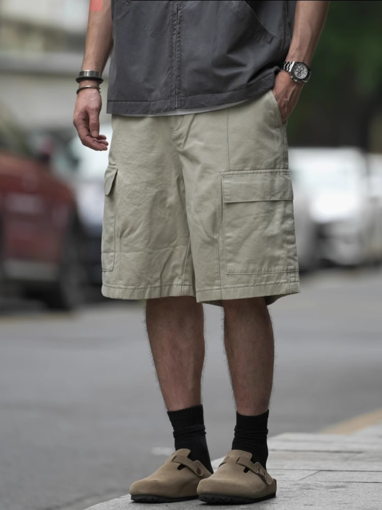 Japanese-Style Vintage Outdoor Work Shorts for Men and Women - Loose-Fit Summer High Street Straight Five-Point Pants Japanese-Style Vintage Outdoor Work Shorts for Men and Women - Loose-Fit Summer High Street Straight Five-Point Pants