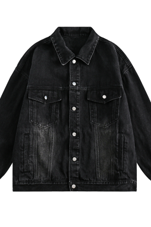 Japanese-Style Women's Hooded Denim Jacket - Loose Casual Spring Autumn Outerwear for Couples, Unisex Fashionable Layering Piece