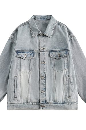 Japanese-Style Women's Hooded Denim Jacket - Loose Casual Spring Autumn Outerwear for Couples, Unisex Fashionable Layering Piece