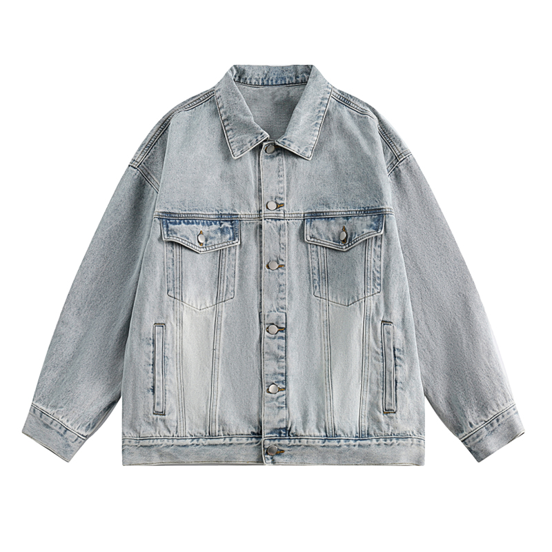 Japanese-Style Women's Hooded Denim Jacket - Loose Casual Spring Autumn Outerwear for Couples, Unisex Fashionable Layering Piece Japanese-Style Women's Hooded Denim Jacket - Loose Casual Spring Autumn Outerwear for Couples, Unisex Fashionable Layering Piece