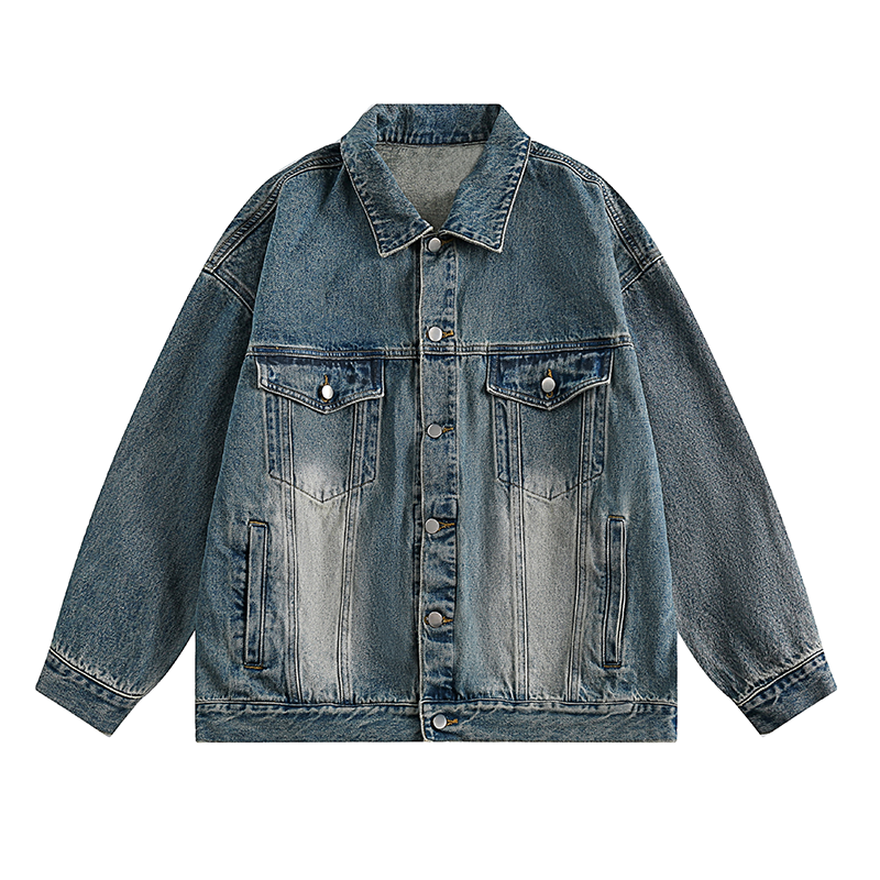 Japanese-Style Women's Hooded Denim Jacket - Loose Casual Spring Autumn Outerwear for Couples, Unisex Fashionable Layering Piece Japanese-Style Women's Hooded Denim Jacket - Loose Casual Spring Autumn Outerwear for Couples, Unisex Fashionable Layering Piece