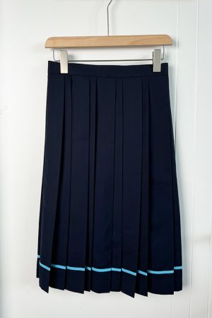 JK Long Sleeve Navy Collar Top & Dark Blue Long Skirt Set - School Supply Style, College Aesthetic, Y2K Fashion