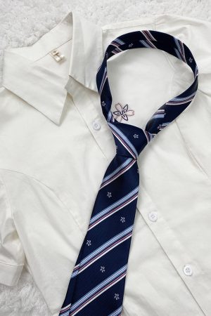 JK Uniform Pudding Bear Set - Plaid Skirt, DK Striped Tie, Decorative Bow Tie, Japanese Style, Cute Girls' College Outfit