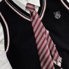 JK Uniform Pudding Bear Set - Plaid Skirt, DK Striped Tie, Decorative Bow Tie, Japanese Style, Cute Girls' College Outfit