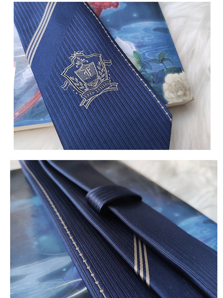 JK Uniform Pudding Bear Set - Plaid Skirt, DK Striped Tie, Decorative Bow Tie, Japanese Style, Cute Girls' College Outfit JK Uniform Pudding Bear Set - Plaid Skirt, DK Striped Tie, Decorative Bow Tie, Japanese Style, Cute Girls' College Outfit