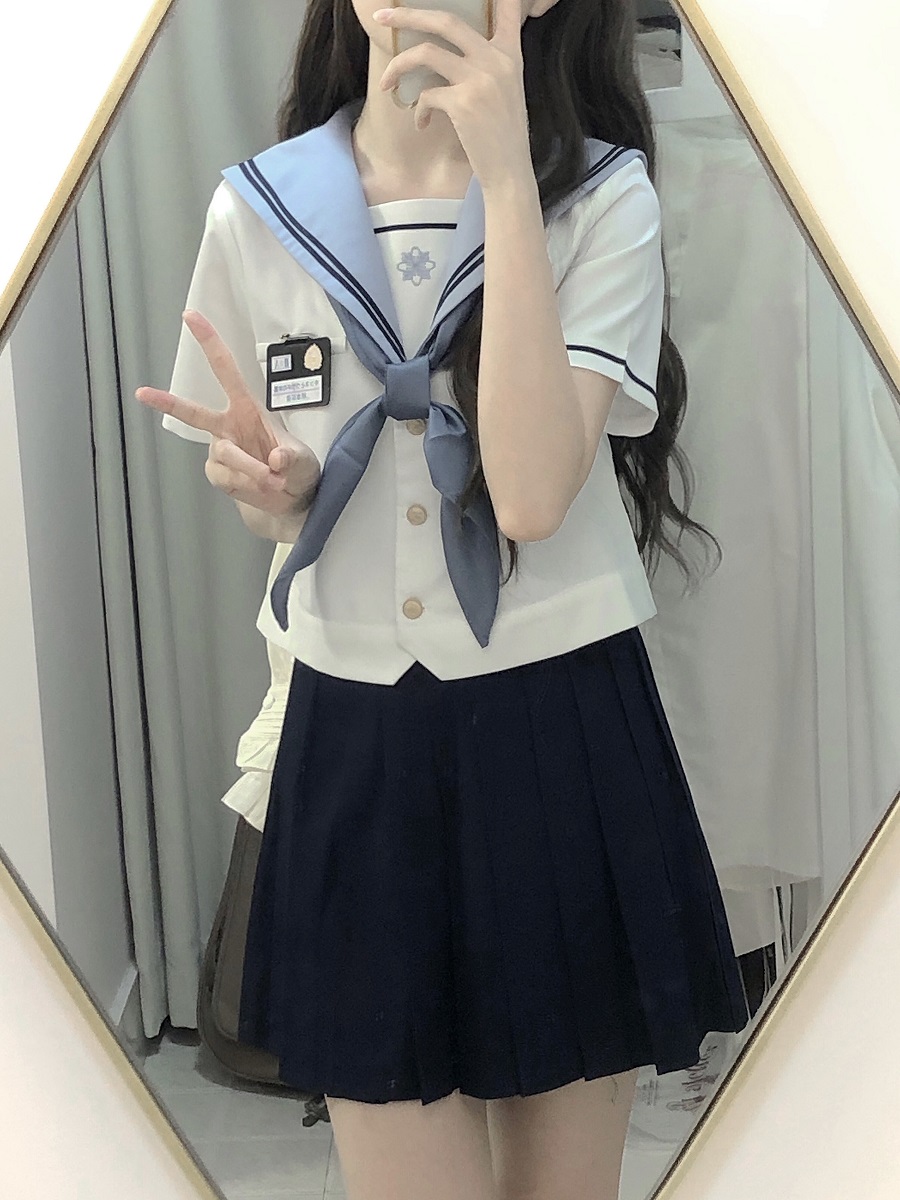 JK Uniform Sailor Suit Set with Short Sleeve Top and Pleated Skirt - Summer Fashion Inspired by Y2K and Korean Style JK Uniform Sailor Suit Set with Short Sleeve Top and Pleated Skirt - Summer Fashion Inspired by Y2K and Korean Style