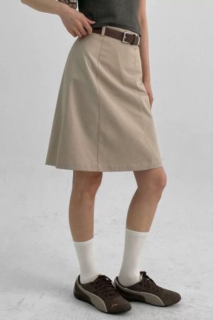 Khaki Midi Skirt for Women - Versatile Summer Bodycon Work Skirt, Professional Mid-Length Commuting Style, Chic Office Essential