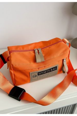 Klein Blue Nylon Oxford Crossbody Bag - Unisex Travel Shoulder Bag for Sports & Fitness - Trendy 2025 Style