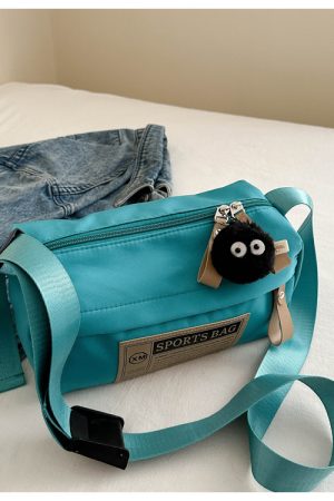 Klein Blue Nylon Oxford Crossbody Bag - Unisex Travel Shoulder Bag for Sports & Fitness - Trendy 2025 Style