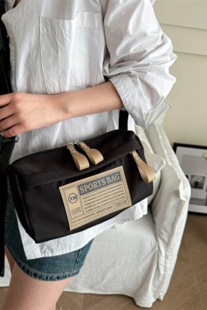 Klein Blue Nylon Oxford Crossbody Bag - Unisex Travel Shoulder Bag for Sports & Fitness - Trendy 2025 Style