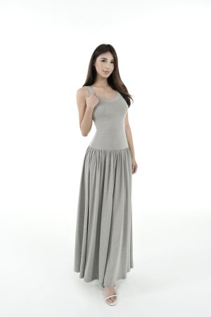 Knitted Elastic Strap Dress - Long Skirt, Boho Chic Style, Perfect for Summer, Casual and Elegant Fashion