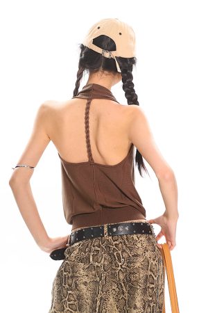 Knotted Knit Casual Vest for Women - High Elasticity Slim Fit Summer Top