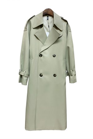 Korean Chic Long Trench Coat for Women - Mid-Length Stylish Outerwear for Spring and Autumn, Perfect for Shorter Individuals