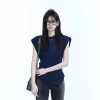 Korean High-End Sleeveless T-Shirt for Women, Slim Fit with Irregular Hem, Trendy Design - Perfect for Casual Chic Looks