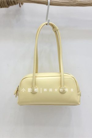 Korean Retro Bowling Bag - 2024 Spring Handheld Shoulder Underarm Boston Bag for Fashionable Niche Style