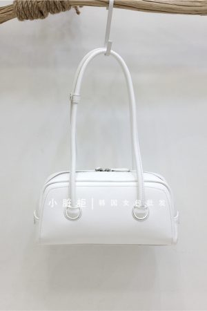 Korean Retro Bowling Bag - 2024 Spring Handheld Shoulder Underarm Boston Bag for Fashionable Niche Style