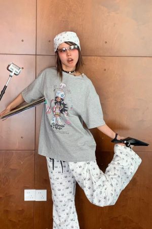 Korean Retro Musician Graphic T-Shirt - Casual Loose Fit, Age-Reducing Design, Pure Cotton Short Sleeve Top