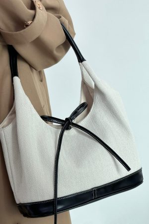 Korean Retro Patchwork Canvas Tote Bag - Versatile Large Capacity Shoulder Handbag for Commuters