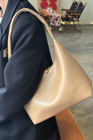 Korean Soft Leather Casual Tote Shoulder Bag for Women - 2025 Minimalist Underarm Bag in Lazy Style