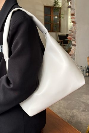 Korean Soft Leather Casual Tote Shoulder Bag for Women - 2025 Minimalist Underarm Bag in Lazy Style