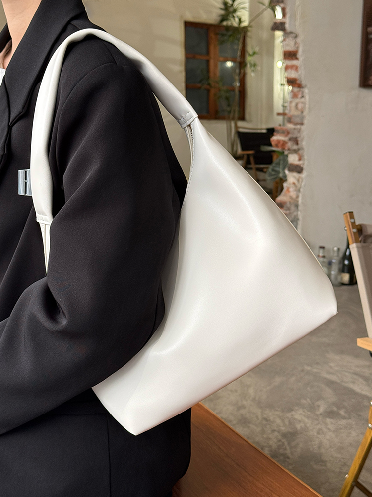 Korean Soft Leather Casual Tote Shoulder Bag for Women - 2025 Minimalist Underarm Bag in Lazy Style Korean Soft Leather Casual Tote Shoulder Bag for Women - 2025 Minimalist Underarm Bag in Lazy Style