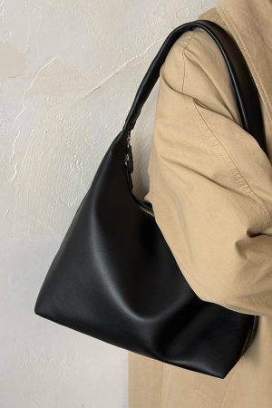 Korean Soft Leather Casual Tote Shoulder Bag for Women - 2025 Minimalist Underarm Bag in Lazy Style