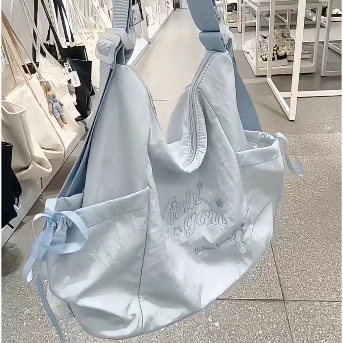 Korean Style 2025 Summer Sweet Underarm Tote Bag with Lettering, Large Capacity Versatile Shoulder Handbag for Everyday Use Korean Style 2025 Summer Sweet Underarm Tote Bag with Lettering, Large Capacity Versatile Shoulder Handbag for Everyday Use