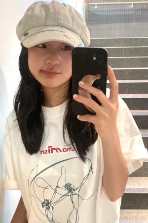 Korean Style Ballet Dancer Print Short Sleeve T-Shirt - Casual, Comfortable, Loose Fit, Summer Essential in Pure Cotton