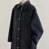 Korean Style Black Double-Sided Cashmere Coat for Women, Chic Woolen Outerwear for Autumn Winter 2024, Perfect for Petite Sizes