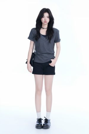 Korean Style Black High-Waisted Ultra-Short Denim Shorts for Women - Slimming Summer Elastic Rolled-Edge Hot Pants