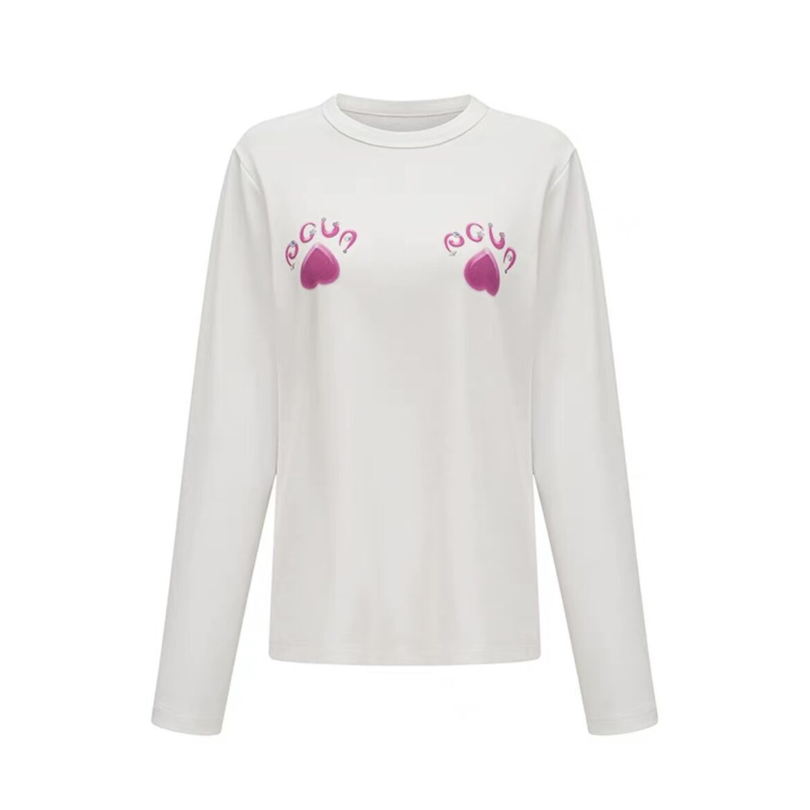 Korean Style Casual Loose Fit Color-Blocking Top with Youthful Dog Cartoon Print - Pure Cotton Comfort Korean Style Casual Loose Fit Color-Blocking Top with Youthful Dog Cartoon Print - Pure Cotton Comfort