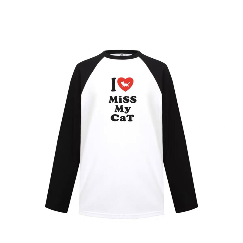 Korean Style Casual Loose Fit Color-Blocking Top with Youthful Dog Cartoon Print - Pure Cotton Comfort Korean Style Casual Loose Fit Color-Blocking Top with Youthful Dog Cartoon Print - Pure Cotton Comfort