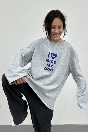 Korean Style Casual Printed Long Sleeve T-Shirt for Pets - Age-Reducing Design, Versatile Pure Cotton for Autumn and Winter