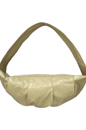 Korean Style Casual Wind Horn Bag - Large Capacity Wrinkled Shoulder Crossbody Commuter Versatile Dumpling Bag