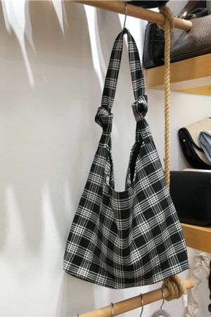 Korean Style Checkered Leopard Print Casual Summer Shoulder Bag - Versatile Literary Aesthetic for Instagram and Everyday Use