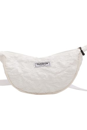 Korean Style Dumpling-Shaped Women's Crossbody Canvas Bag, Retro Niche Design, Versatile Nylon Shoulder Bag