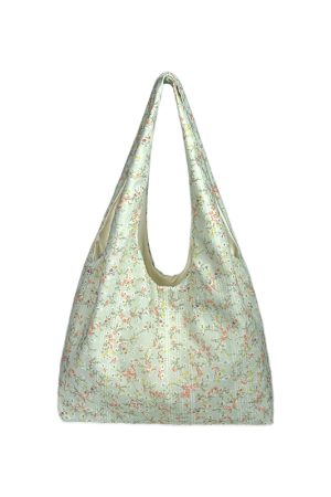 Korean-Style Floral Canvas Tote Bag for Women, 2025 Large-Capacity Commuting Shoulder Bag