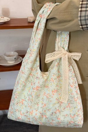 Korean-Style Floral Canvas Tote Bag for Women, 2025 Large-Capacity Commuting Shoulder Bag