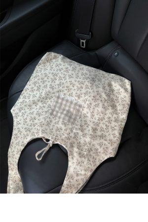 Korean-Style Floral Mesh Vest Tote Bag - Large Capacity Commuter Shoulder Bag for Students, Artistic Design, Fairy Aesthetic