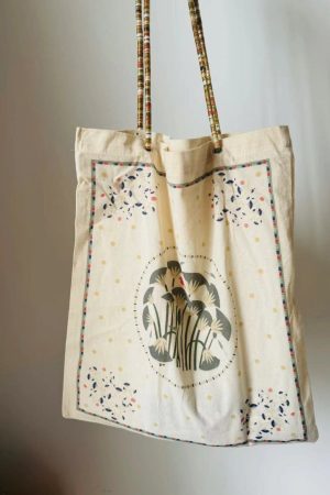Korean-Style Floral Printed Canvas Tote Bag, Casual Large Capacity Shoulder Bag, Versatile Fashionable Everyday Use