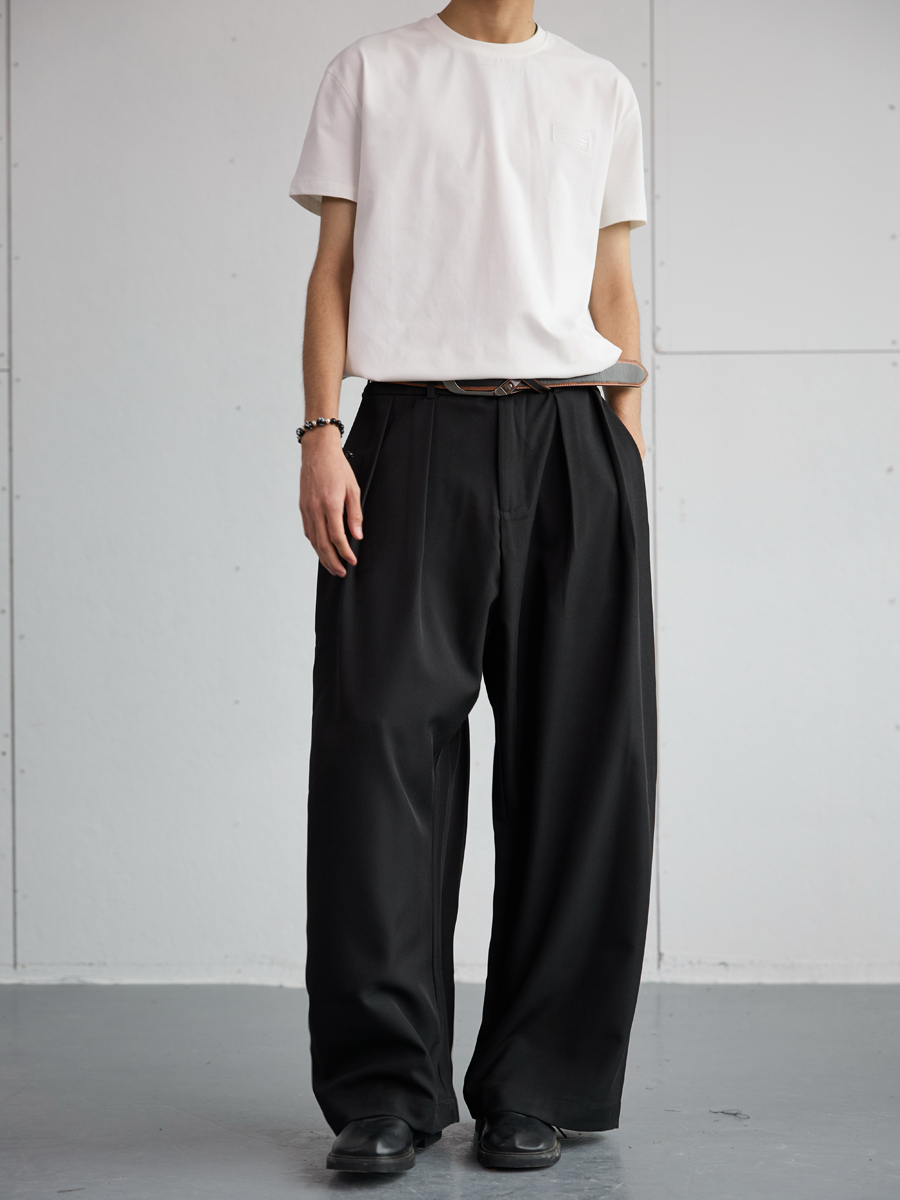 Korean Style High-End Loose Drape Suit Pants for Men - Versatile Wide-Leg Trousers for Casual Spring Fashion Korean Style High-End Loose Drape Suit Pants for Men - Versatile Wide-Leg Trousers for Casual Spring Fashion